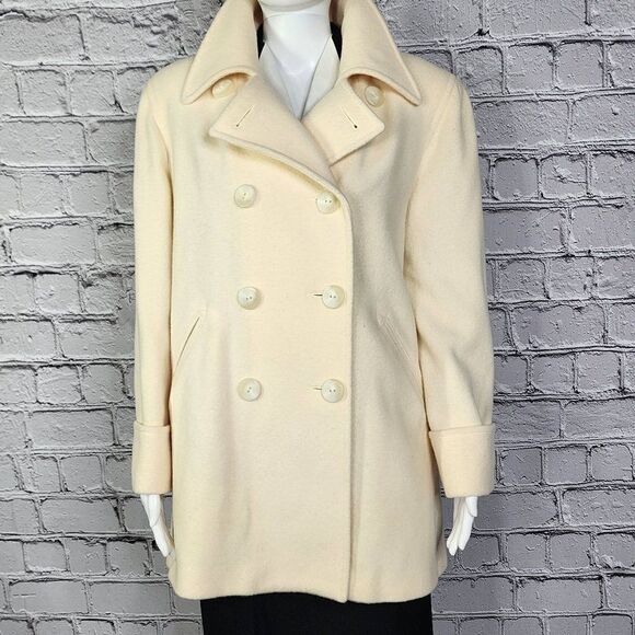 Vintage Lauren Meren Creme Wool Jacket, Women's Large - Picture 1 of 9